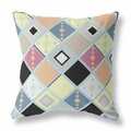 Palacedesigns 16 in. Tile Indoor & Outdoor Zippered Throw Pillow Yellow & Pink PA3108690